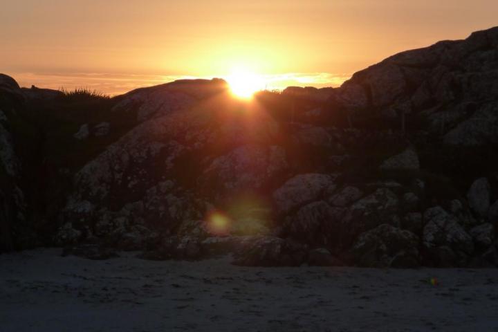 Sunrise from the mountains early morning is a perfect time for yoga