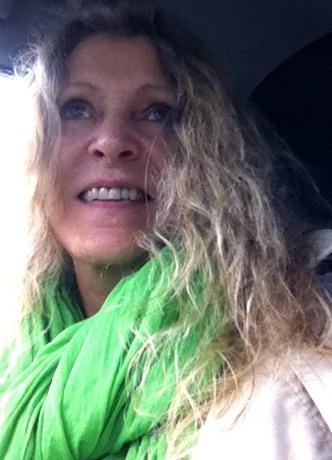 Taking old woman photo in car, go to yoga Nidra Network